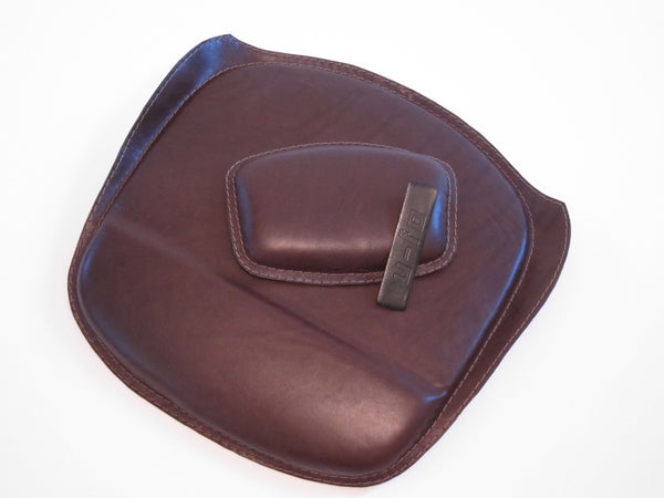 Herman Miller® chair supports for Aeron® Mirra® all mesh chairs | u-fo Saddle - modern ergonomic leather lumbar & seat pad to improve comfort on mesh chairs